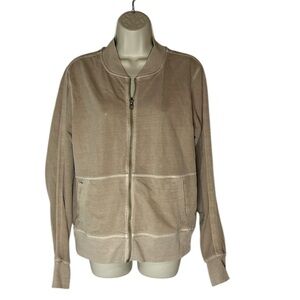 Athleta tan color jacket with front zipper size Medium tall